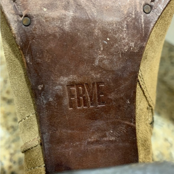 Frye Renee Seam Ankle Boot Brown Leather Women's 7.5 7 1/2 Distressed Heeled - Picture 7 of 11